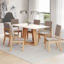 Ver imagem 1 de Conjunto Sala de Jantar Mesa Lins 160 cm Canto Reto com 6 Cadeiras Milla Henn