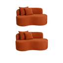 Ver imagem 1 de Kit 02 Sofá Decorativo Curvo Orgânico Nature Gaia Veludo Terracota - Montanaris Decor