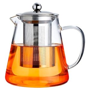 Conjunto Bule Chaleira Infusora de Vidro 950ml com 4 Xícaras Glass Tea Pot