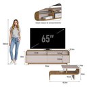 Ver imagem 4 de Rack Bancada e Mesa de Centro Atlanta Nature/Sand para TV até 65” – Delmarco Móveis