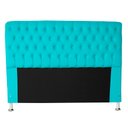 Ver imagem 2 de Cabeceira e Recamier Iza para Cama Box Casal Queen 1.60 - Suede - Sv Decor: Azul Turquesa