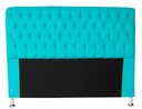 Ver imagem 2 de Cabeceira e Recamier Iza para Cama Box Casal Queen 1.60 - Suede - Sv Decor: Azul Turquesa