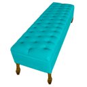 Ver imagem 3 de Cabeceira e Recamier Iza para Cama Box Casal Queen 1.60 - Suede - Sv Decor: Azul Turquesa