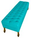 Ver imagem 3 de Cabeceira e Recamier Iza para Cama Box Casal Queen 1.60 - Suede - Sv Decor: Azul Turquesa