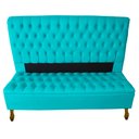 Ver imagem 1 de Cabeceira e Recamier Iza para Cama Box Casal Queen 1.60 - Suede - Sv Decor: Azul Turquesa