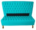 Ver imagem 1 de Cabeceira e Recamier Iza para Cama Box Casal Queen 1.60 - Suede - Sv Decor: Azul Turquesa