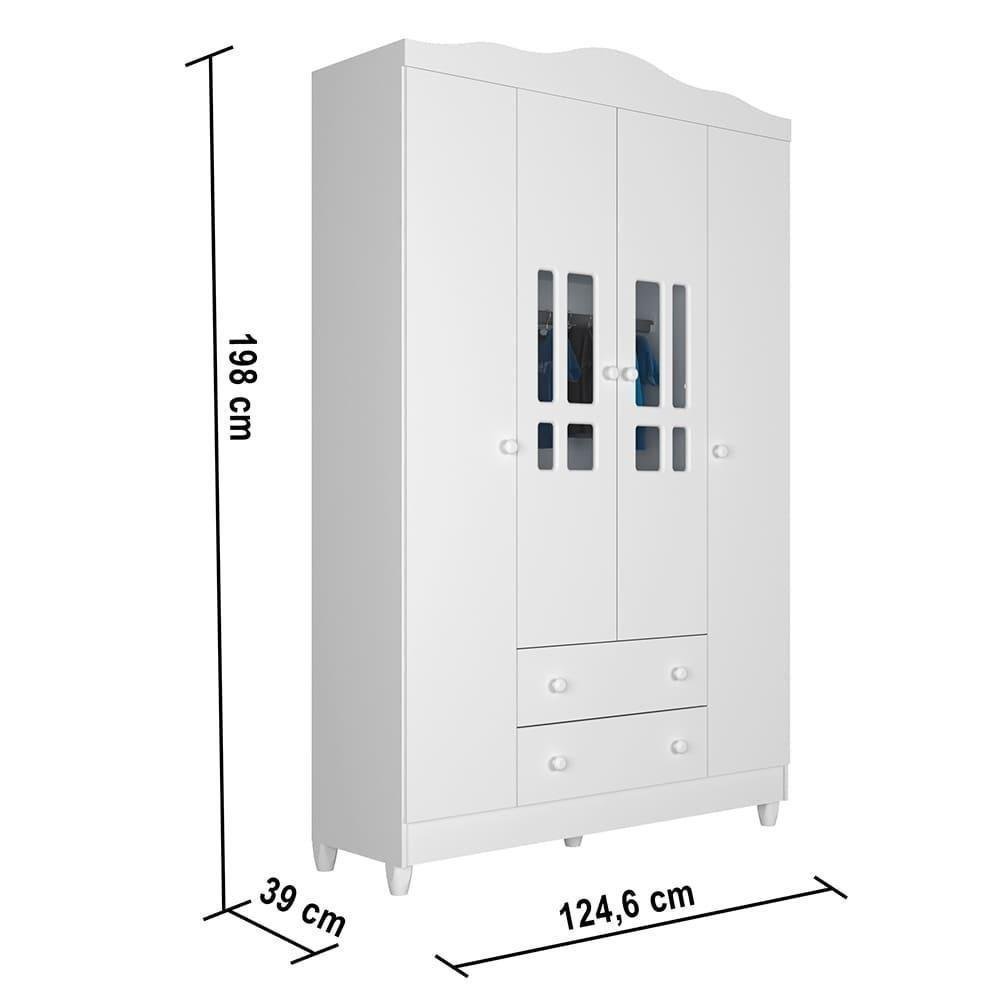 Quarto De Bebê Ariel Completo Berço Guarda Roupa e  Cômoda  - 2