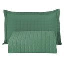 Ver imagem 1 de Kit Cobre Leito Colcha Bellini Solteiro Dupla Face Percal 300 Fios Textura Matelassê - Verde