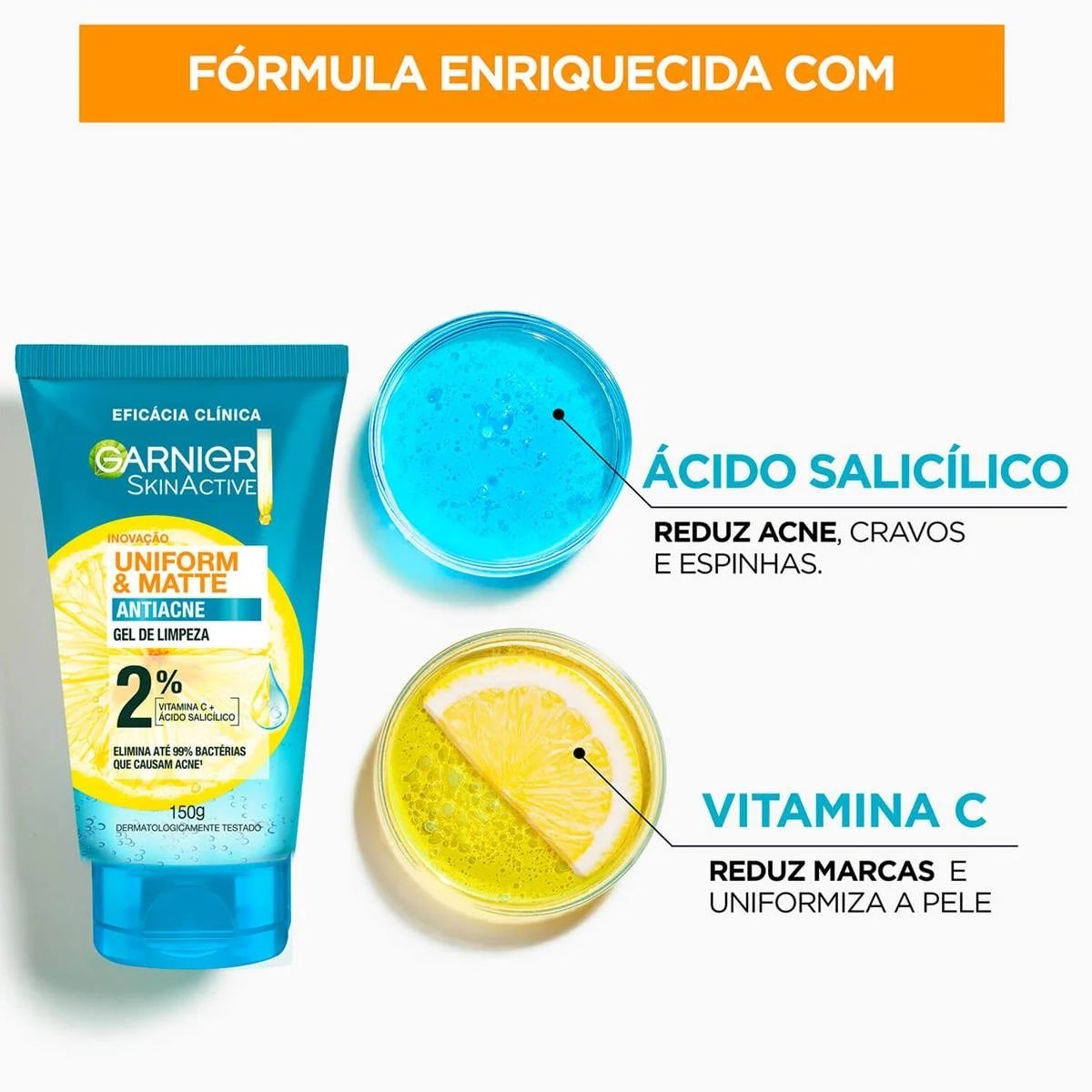 Gel de Limpeza Antiacne Uniform&matte Garnier - 3