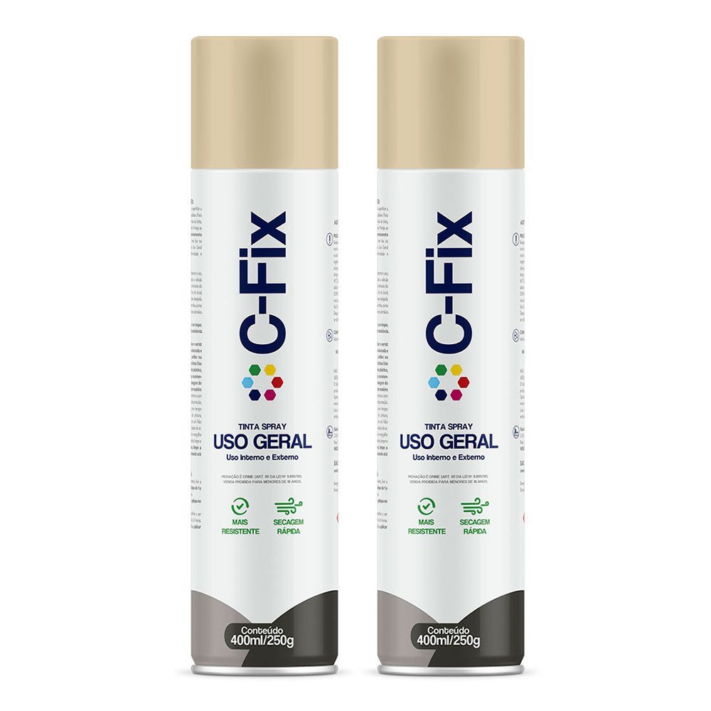 Kit Tintas Spray Bege Uso Geral Interno Externo Ml Cfix