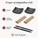 Ver imagem 3 de Conjunto Sushi Lyor 6 Peças com Pratos Esteiras e Hashis