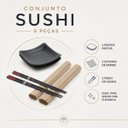 Ver imagem 2 de Conjunto Sushi Lyor 6 Peças com Pratos Esteiras e Hashis