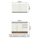Ver imagem 4 de Armário de Cozinha Compacta 120cm Rustic/Branco Glamy Madesa 03