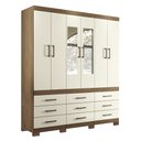 Ver imagem 2 de Guarda Roupa Casal 6 Portas 9 Gavetas com Espelhos e Pes Santos Andira