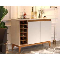 Aparador Buffet 2 Portas com Adega 100%mdf Mônaco: Off White Nature - 2