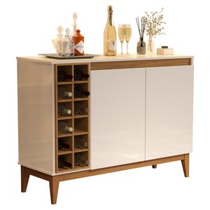 Aparador Buffet 2 Portas com Adega 100%mdf Mônaco: Off White Nature