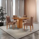 Ver imagem 1 de Mesa de Jantar Eloise Canto Copo 4 Cadeiras Isadora Moderna Tork/naturale