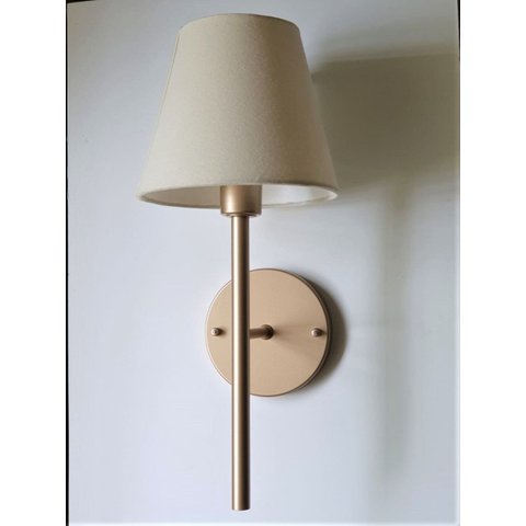 Luminária Arandela Tocheiro Dourado Cúpula Marfim