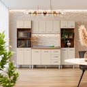 Ver imagem 1 de Cozinha Modulada Completa 14 Portas e 03 Gavetas Mara Savana Off White Moblis