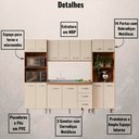 Ver imagem 3 de Cozinha Modulada Completa 14 Portas e 03 Gavetas Mara Savana Off White Moblis