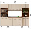 Ver imagem 2 de Cozinha Modulada Completa 14 Portas e 03 Gavetas Mara Savana Off White Moblis