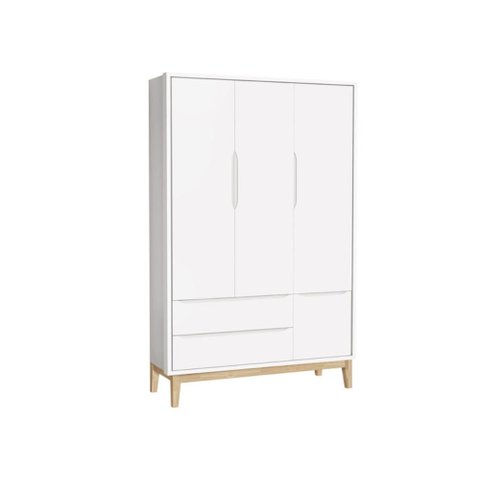 Guarda Roupa Bebê Branco Fosco Mdf 3 Portas Classic Madeira
