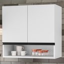 Ver imagem 2 de Armario Aereo 2 Portas 60 cm Islandia Branco Rudk