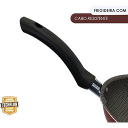 Frigideira Antiaderente Reta com Tampa de Vidro e Alça - Vermelho - 4