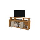 Ver imagem 3 de Rack Ru 2 Portas para Tv até 60'' Polegadas com Rodízios Cor Ipê / Of White