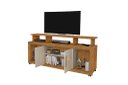 Ver imagem 3 de Rack Ru 2 Portas para Tv até 60'' Polegadas com Rodízios Cor Ipê / Of White