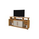 Ver imagem 1 de Rack Ru 2 Portas para Tv até 60'' Polegadas com Rodízios Cor Ipê / Of White