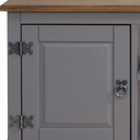 Ver imagem 5 de Rack Tv Boho 2 Portas 1 Prateleira Cor Madeira Natural com Cinza