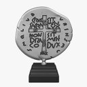 Ver imagem 2 de Adorno de Mesa Medalha Das Duas Cruzes Sacramental Prata Velha