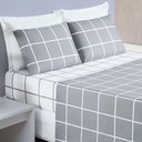 Ver imagem 1 de Jogo Cama Lençol Casal 200 Fios 4 Peças Cinza