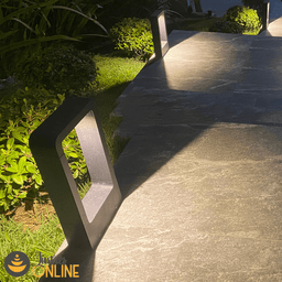 Luminaria Balizador de Jardim De Piso 10w Preto 3000k IP65 - 3