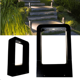 Luminaria Balizador de Jardim De Piso 10w Preto 3000k IP65 - 9