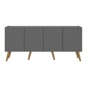Ver imagem 5 de Rack Retrô para Tv até 50 Polegadas com 4 Portas Multimóveis Mp1071 Grafite/natural