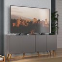 Ver imagem 2 de Rack Retrô para Tv até 50 Polegadas com 4 Portas Multimóveis Mp1071 Grafite/natural
