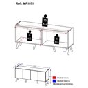 Ver imagem 3 de Rack Retrô para Tv até 50 Polegadas com 4 Portas Multimóveis Mp1071 Grafite/natural