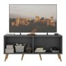 Rack Retrô para Tv até 50 Polegadas com 4 Portas Multimóveis Mp1071 Grafite/natural - 4