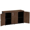 Ver imagem 2 de Armário Baixo Credenza Pe40 Pandin 121,50 Cm (largura) Mdp Cor Embuia Terra e Preto com Três