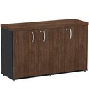 Ver imagem 1 de Armário Baixo Credenza Pe40 Pandin 121,50 Cm (largura) Mdp Cor Embuia Terra e Preto com Três