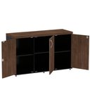 Ver imagem 3 de Armário Baixo Credenza Pe40 Pandin 121,50 Cm (largura) Mdp Cor Embuia Terra e Preto com Três