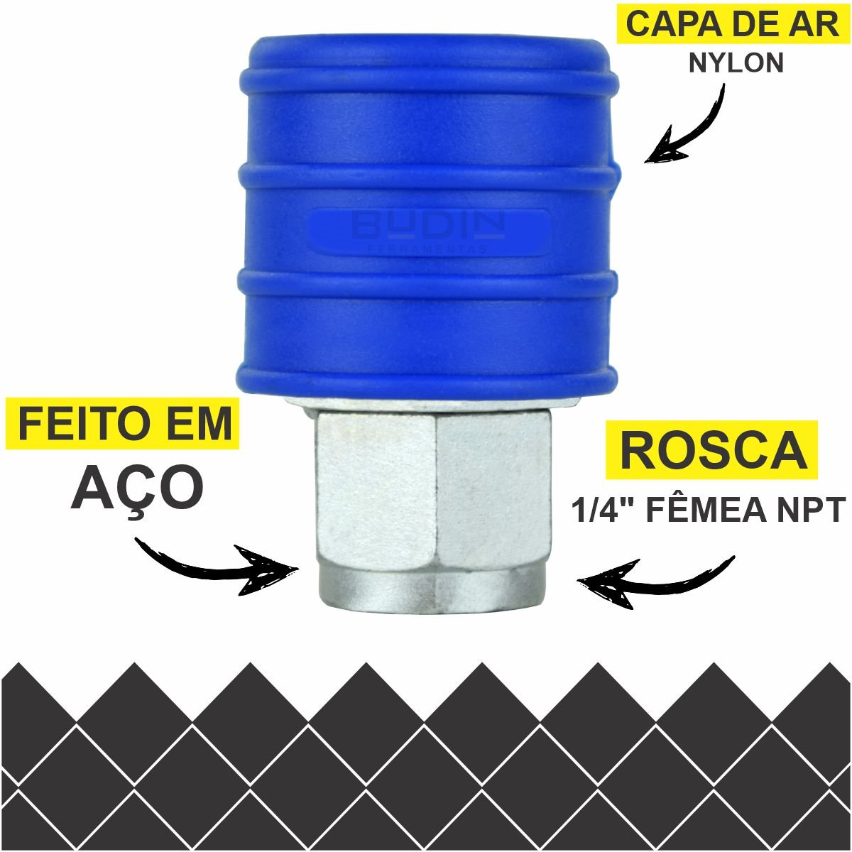 Mangueira Espiral 5 mts x 8mm em Poliuretano Terminais Macho 1/4 Pneumática Ar Comprimido - Com Kit  - 4