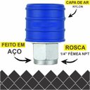 Ver imagem 4 de Mangueira Espiral 5 mts x 8mm em Poliuretano Terminais Macho 1/4 Pneumática Ar Comprimido - Com Kit 