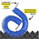 Ver imagem 2 de Mangueira Espiral 5 mts x 8mm em Poliuretano Terminais Macho 1/4 Pneumática Ar Comprimido - Com Kit 