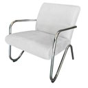 Ver imagem 5 de Kit Namoradeira + 2 Poltronas Decorativa Bela Couro Branco Braço Cromado