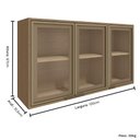 Ver imagem 2 de Armário Aéreo de Cozinha Vitória 03 Portas Vidro 120cm