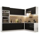 Ver imagem 3 de Armário de Cozinha Completa de Canto 479cm Branco Preto Glamy Madesa 01