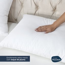 Travesseiro Toque de Pluma Pena Percal 180 Fios 50x70cm Lavável, Antiácaro, Antialérgico - 3 Travesseiro Toque de Pluma Pena Percal 180 Fios 50x70cm Lavável, Antiácaro, Antialérgico - 3